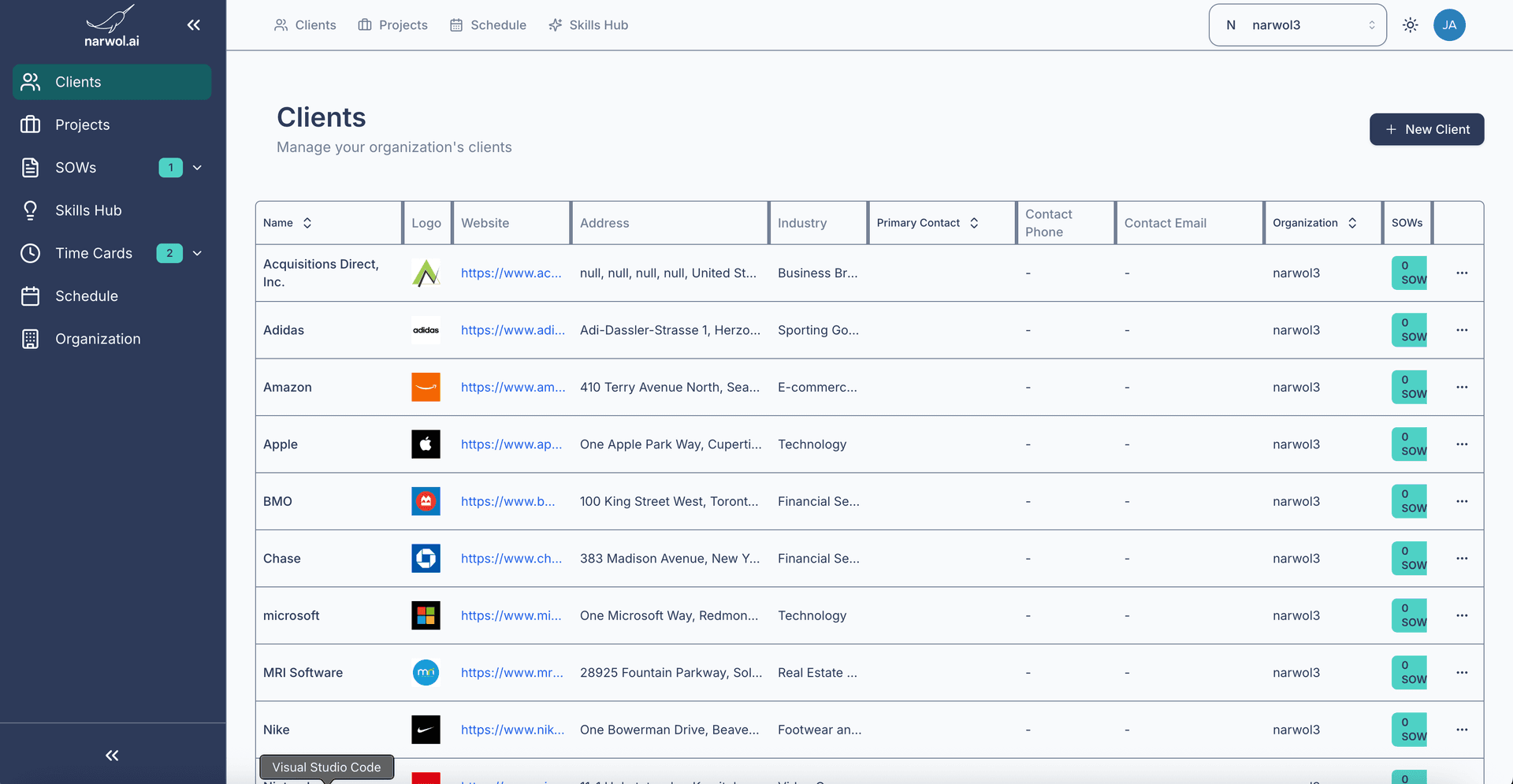 narwol.ai Platform Mockup